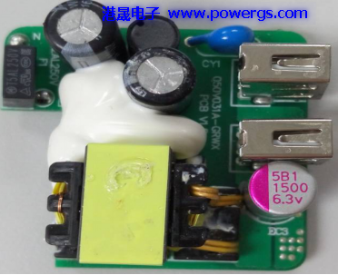 5V3.1A USB輸出方案電路圖 BOM list,環(huán)球半導(dǎo)體G5237F,側(cè)插